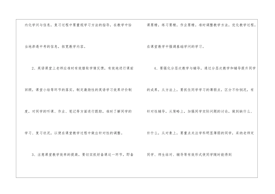 2024初中三年级英语教学反思范文_第3页