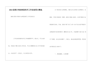 2024县统计局法制宣传月工作总结范文精选