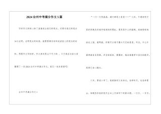 2024台州中考满分作文5篇