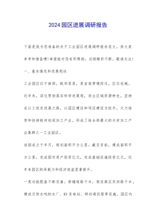 2024园区发展调研报告-