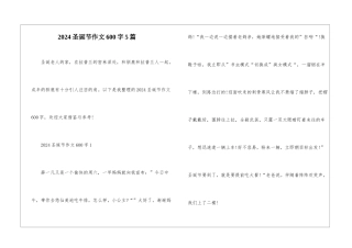 2024圣诞节作文600字5篇