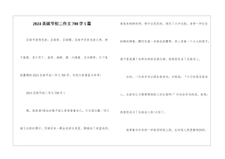 2024圣诞节初二作文700字5篇