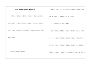 2024地理教师教学感悟总结