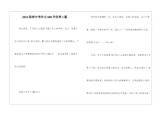 2024坚持中考作文600字优秀5篇