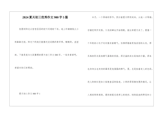 2024夏天初三优秀作文900字5篇