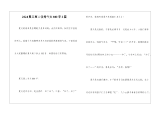 2024夏天高二优秀作文600字5篇