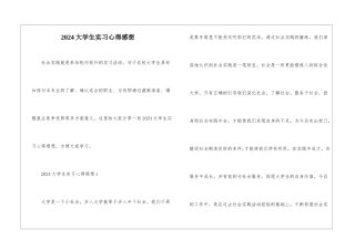 2024大学生实习心得感想