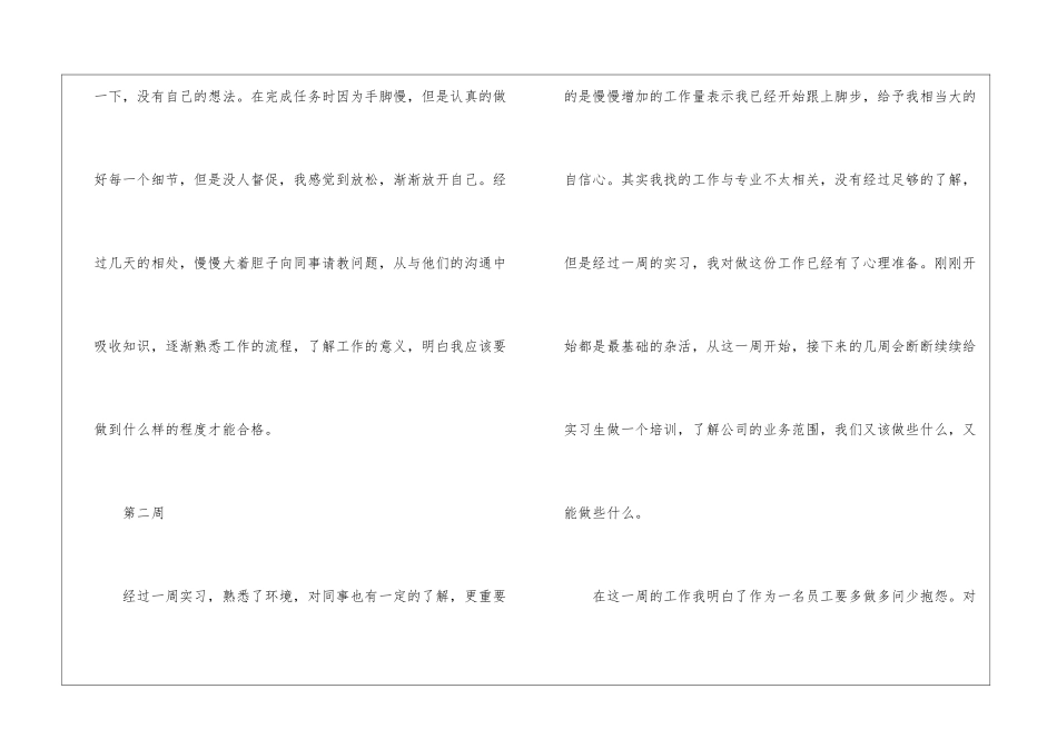 2024大学生毕业实习周记_第2页