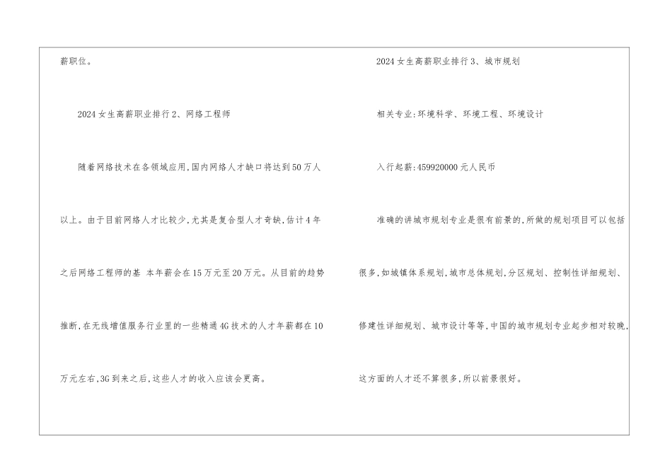 2024女生高薪职业排行榜_第2页