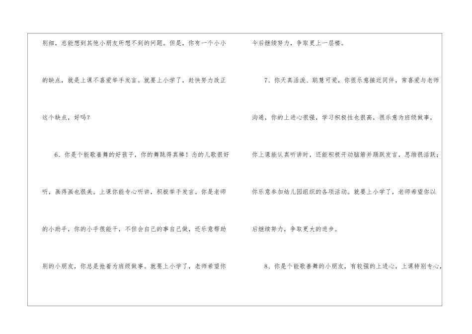 2024学年小班通知书评语_第3页