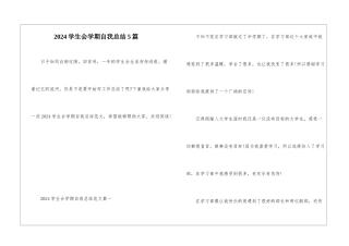 2024学生会学期自我总结5篇