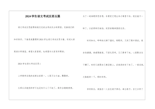 2024学生语文考试反思五篇
