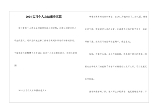 2024实习个人总结报告五篇