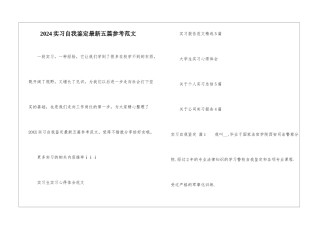 2024实习自我鉴定最新五篇参考范文