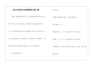 2024实用的元旦促销策划方案5篇