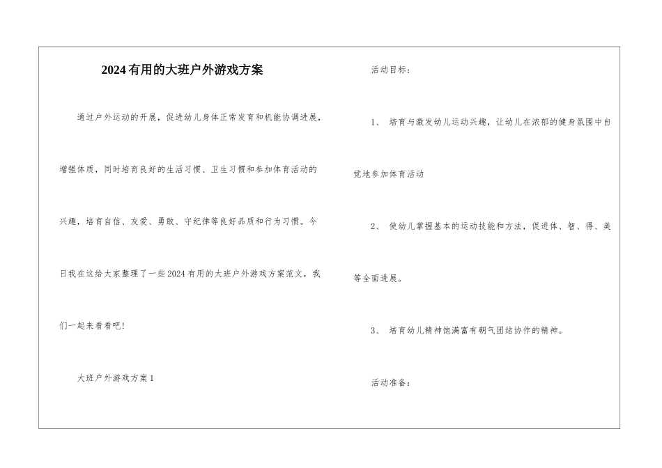 2024实用的大班户外游戏方案_第1页
