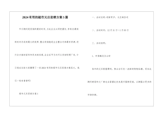 2024实用的超市元旦促销方案5篇