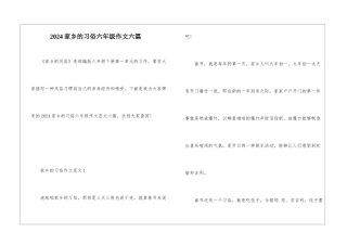 2024家乡的习俗六年级作文六篇