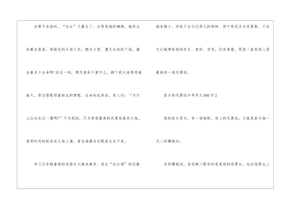2024家乡的风景线中考作文800字5篇_第3页