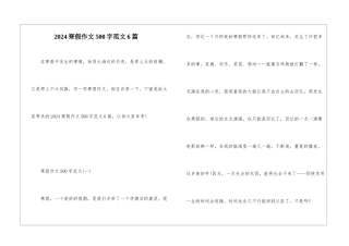 2024寒假作文500字范文6篇