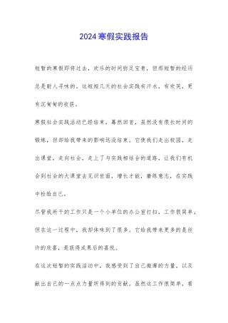 2024寒假实践报告-