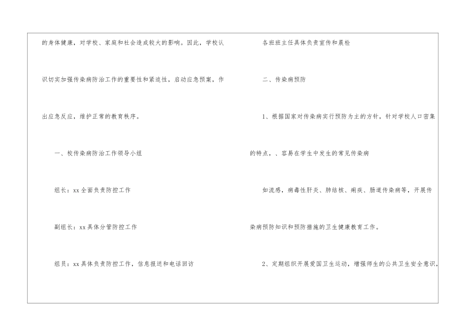 2024寒假期间学校疫情防控应急预案_第2页