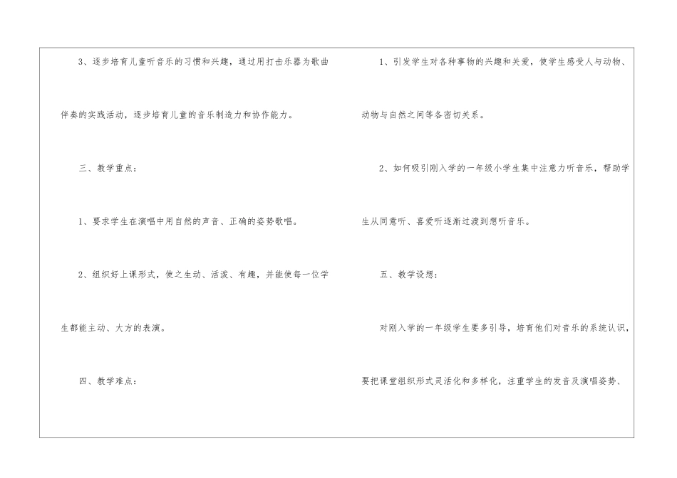2024小学一年级音乐教学计划_第2页
