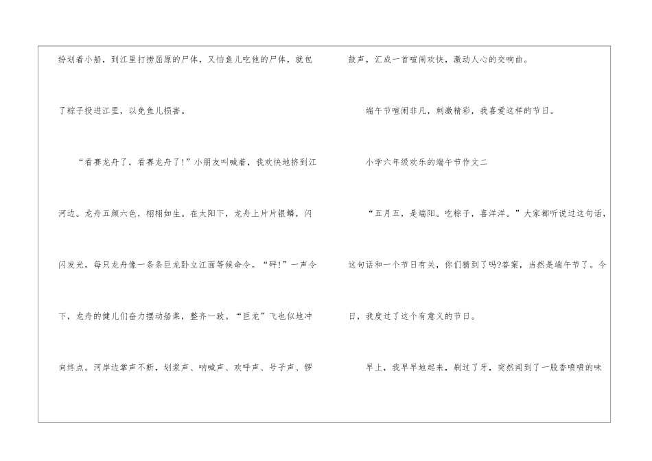 2024小学六年级快乐的端午节作文6篇_第2页
