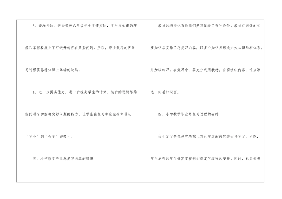 2024小学六年级小升初复习计划_第2页