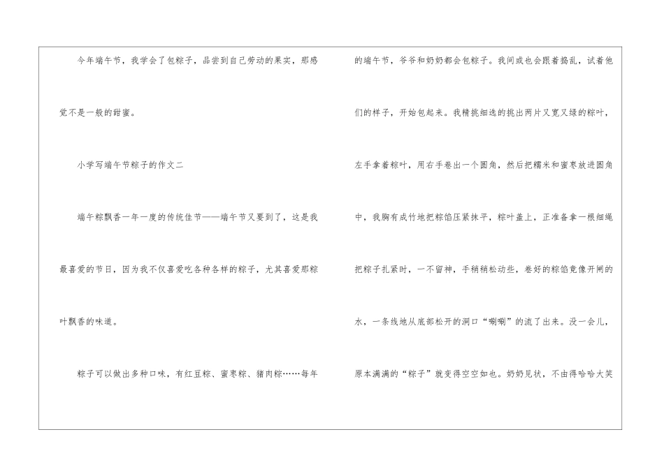 2024小学写端午节粽子的作文5篇_第3页