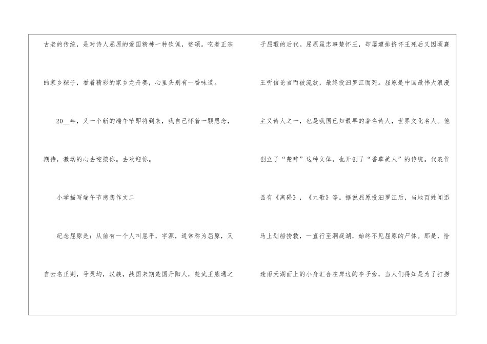 2024小学描写端午节感想作文5篇_第3页