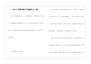 2024小学描写端午节感想作文5篇