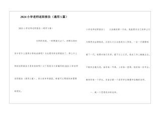 2024小学教师述职报告