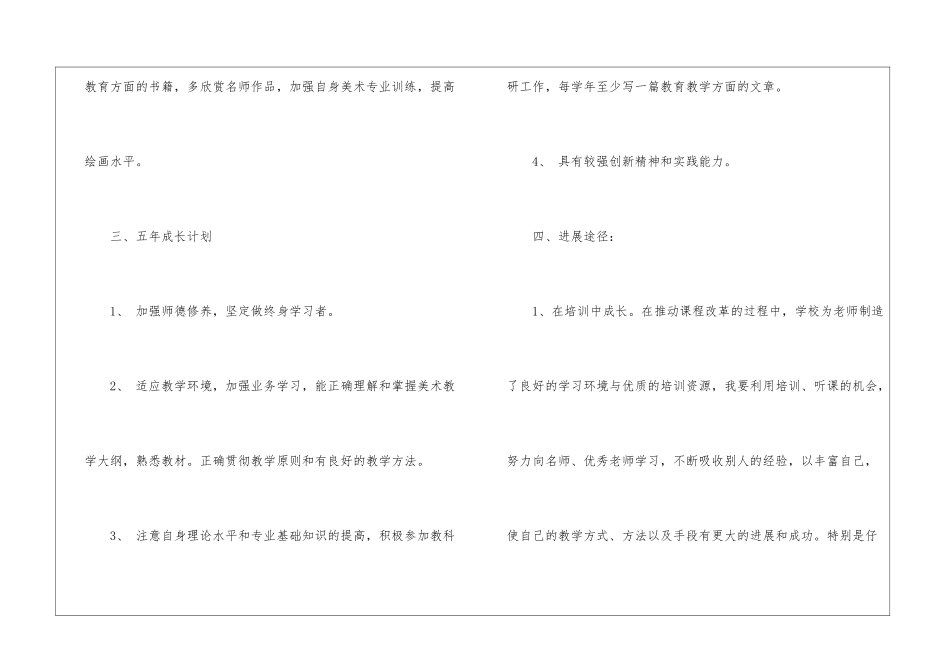 2024小学美术教师个人发展规划_第3页