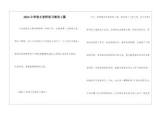 2024小学语文老师实习报告5篇