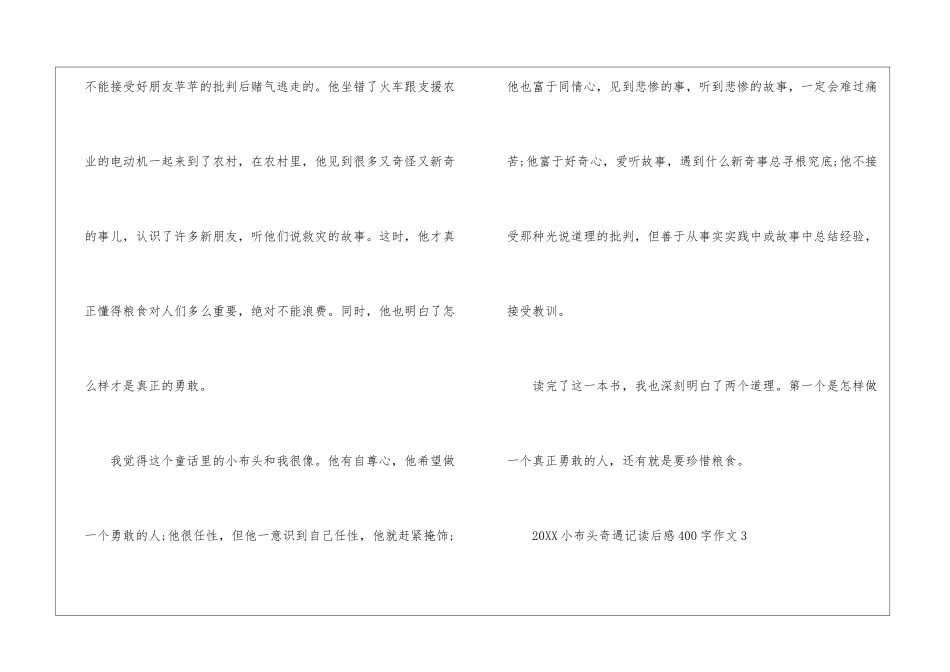 2024小布头奇遇记读后感400字作文_第3页