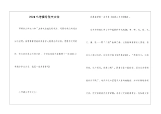 2024小考满分作文大全