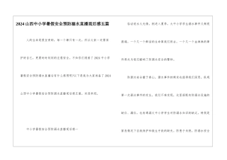 2024山西中小学暑假安全预防溺水直播观后感五篇
