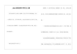 2024岳阳优秀中考作文5篇