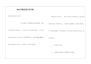 2024市场企划工作计划