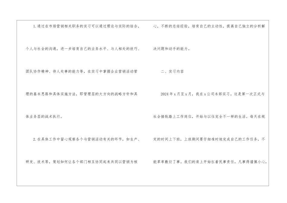 2024市场营销专业实习报告5篇_第2页