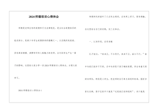 2024师德培训心得体会
