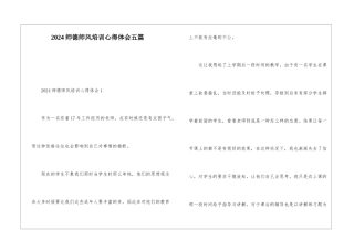 2024师德师风培训心得体会五篇