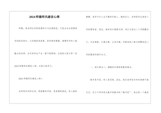 2024师德师风建设心得