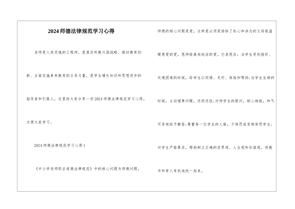 2024师德规范学习心得_第1页