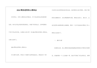 2024帮扶老师的心得体会
