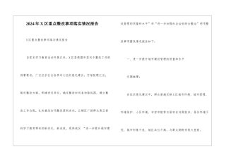 2024年X区重点整改事项落实情况报告-