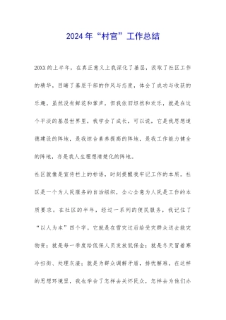 2024年“村官”工作总结-