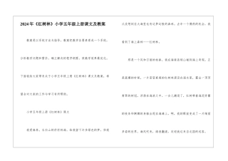2024年《红树林》小学五年级上册课文及教案