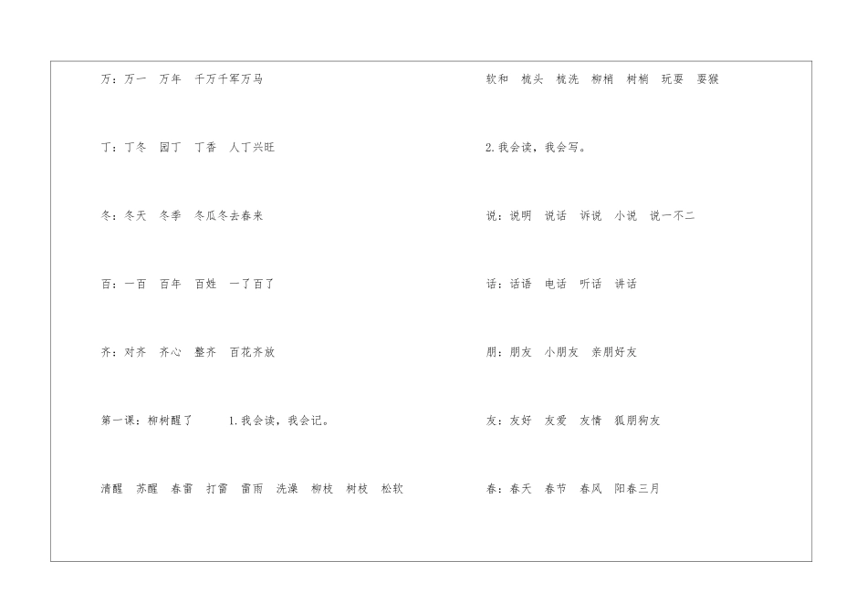 2024年一年级下册语文第一单元知识点-小学语文基础知识总结-小学语文基础知识大全_第2页